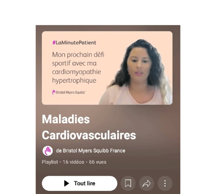Capture d’écran d’une playlist vidéo sur les maladies cardiovasculaires